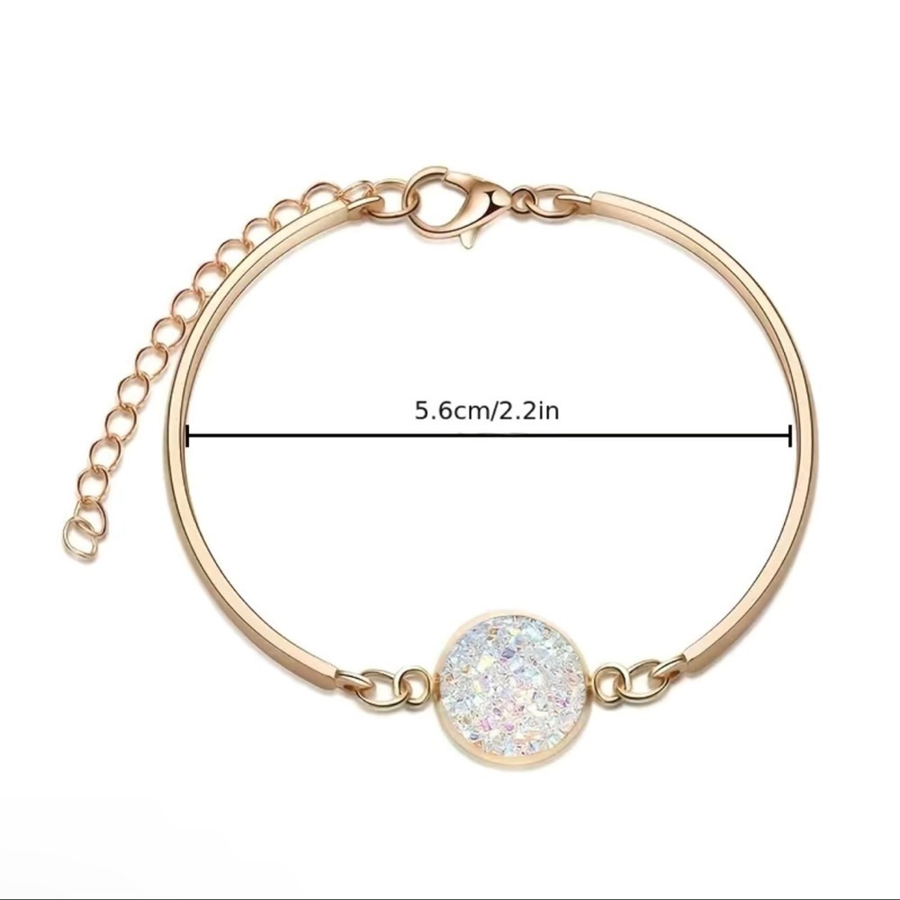 NEW, Pink Druzy Adjustable Bracelet - Picture 3 of 3